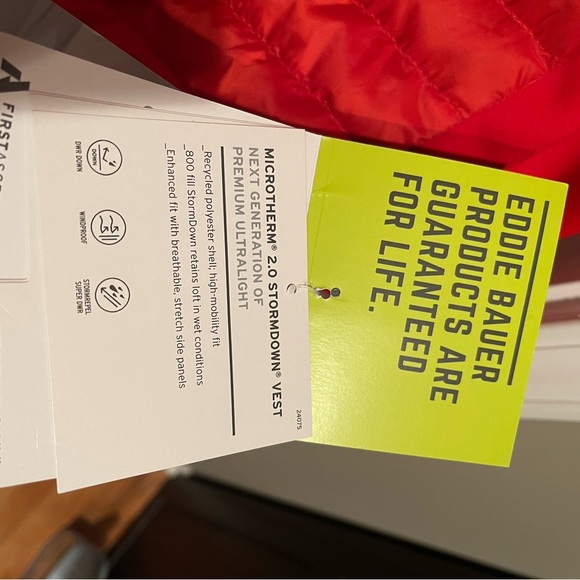 Eddie Bauer Men's Red and Black Quilted Vest XXXLT - Picture 3 of 6